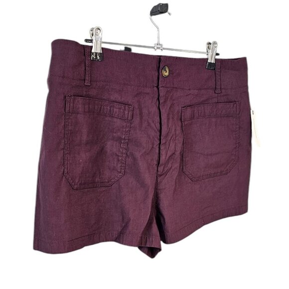 Anthropologie Maeve The Colette Shorts - Linen Blend, High Rise Stretch, Size 32 - Picture 8 of 9